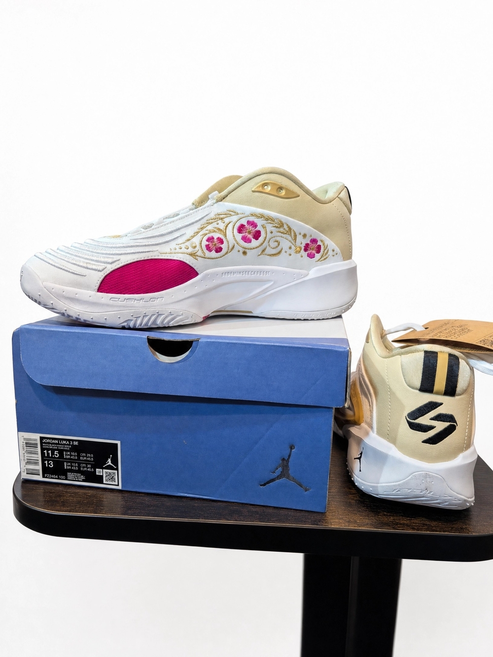 Nike Jordan Luka 3 SE White Metallic Gold Floral FZ2464-100 Men's Size 11.5 NEW